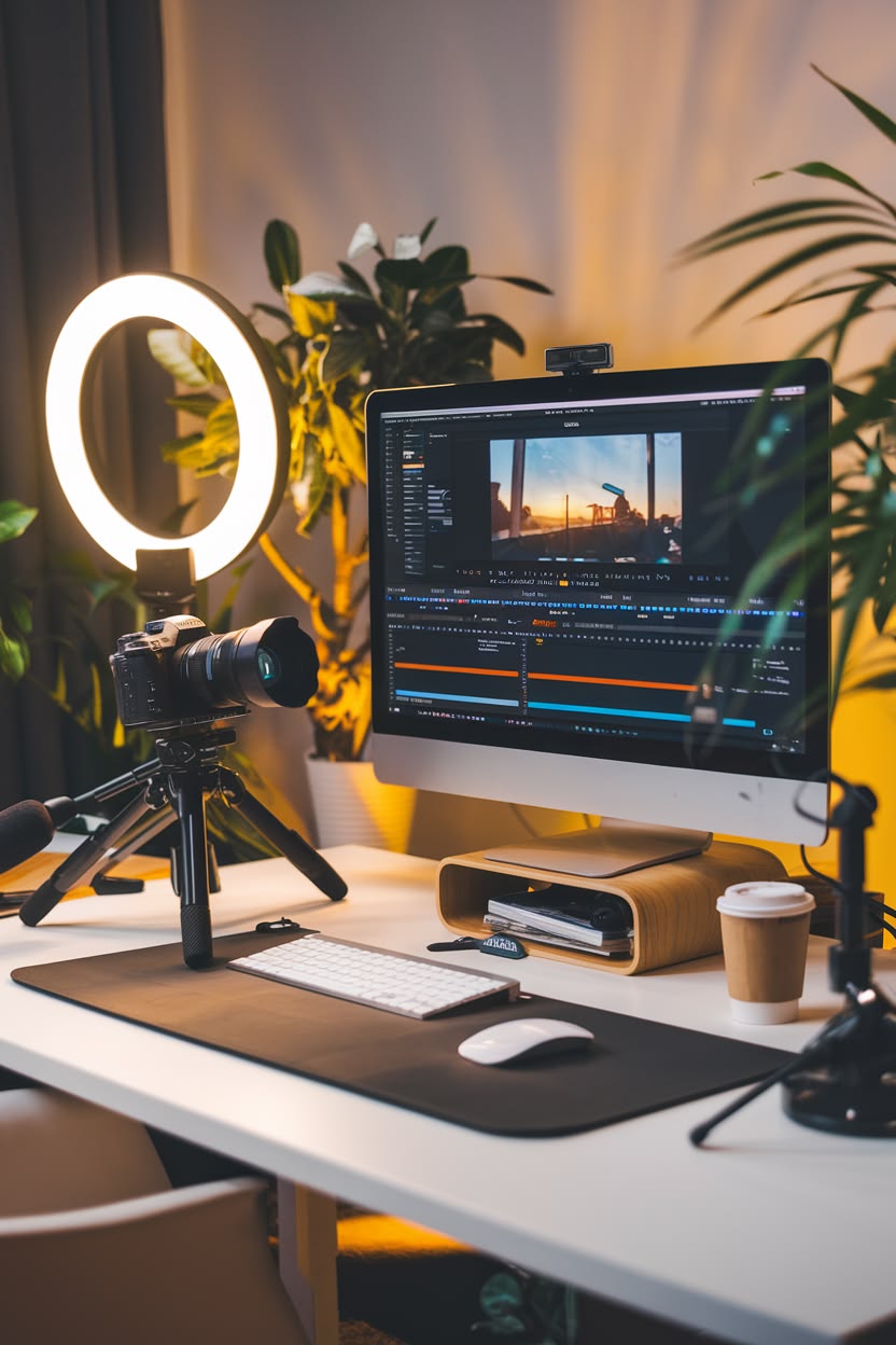 Professional media and video production in progress